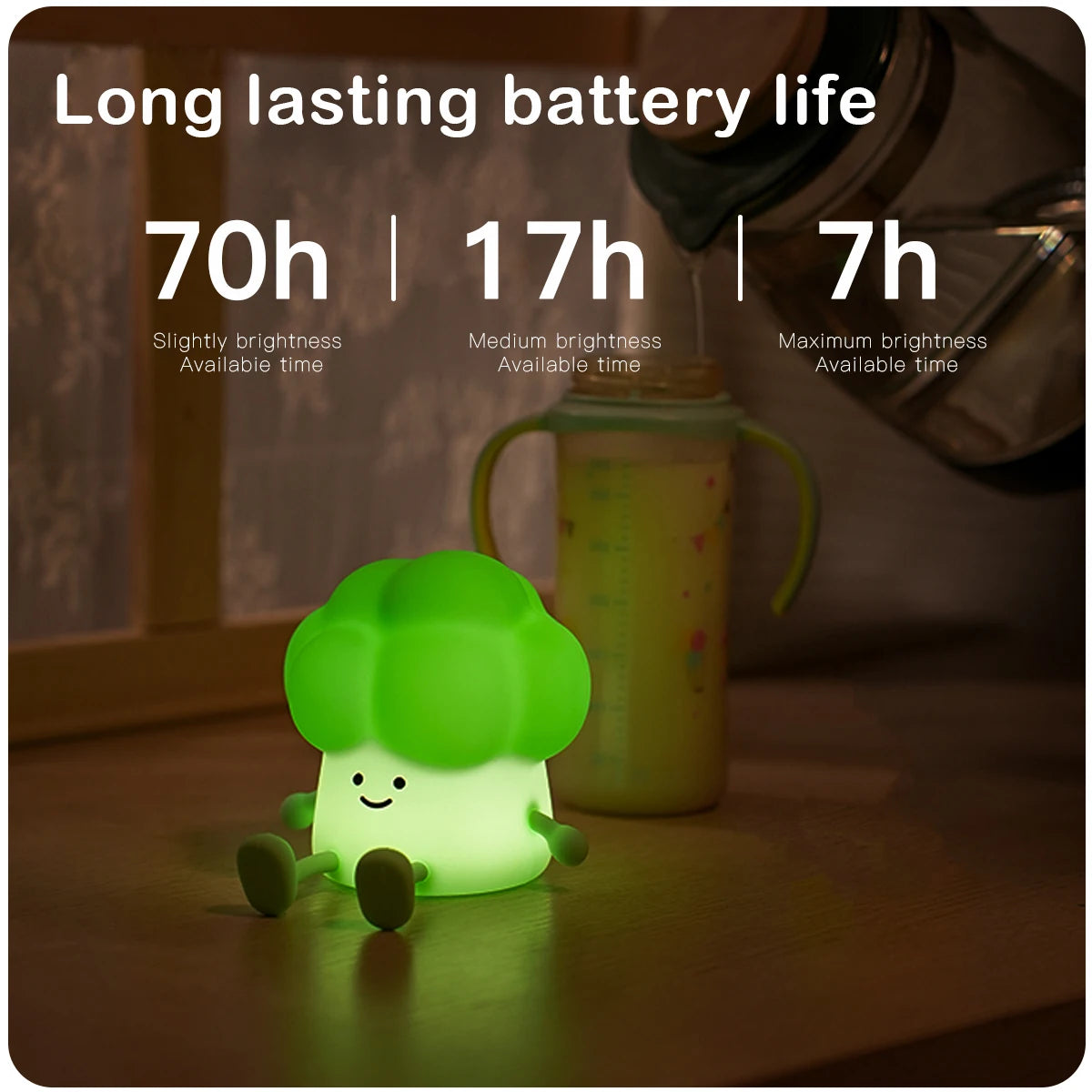 Cute Broccoli Night Light for Kids