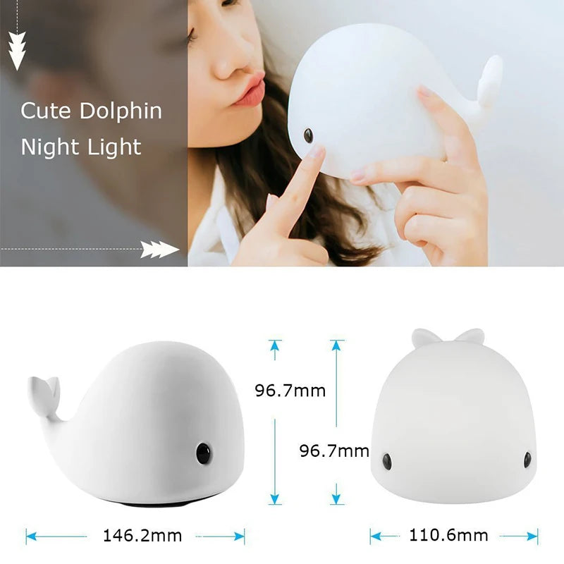 Cute Silicone Dolphin Night Lamp