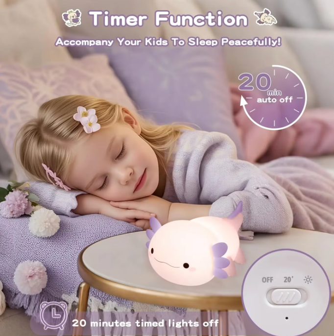 GlowPal Axolotl Nightlight - Purple Sakura Limited