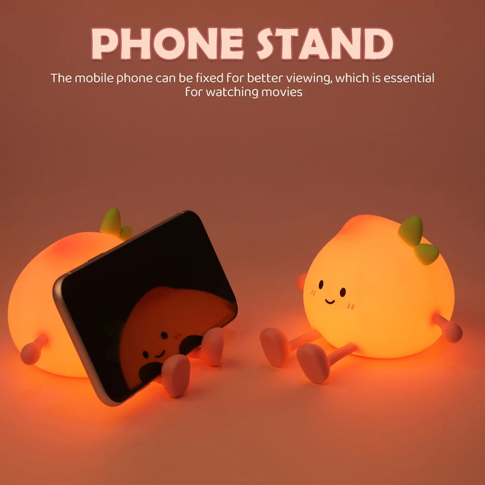 Cute Silicone Peach Night Light