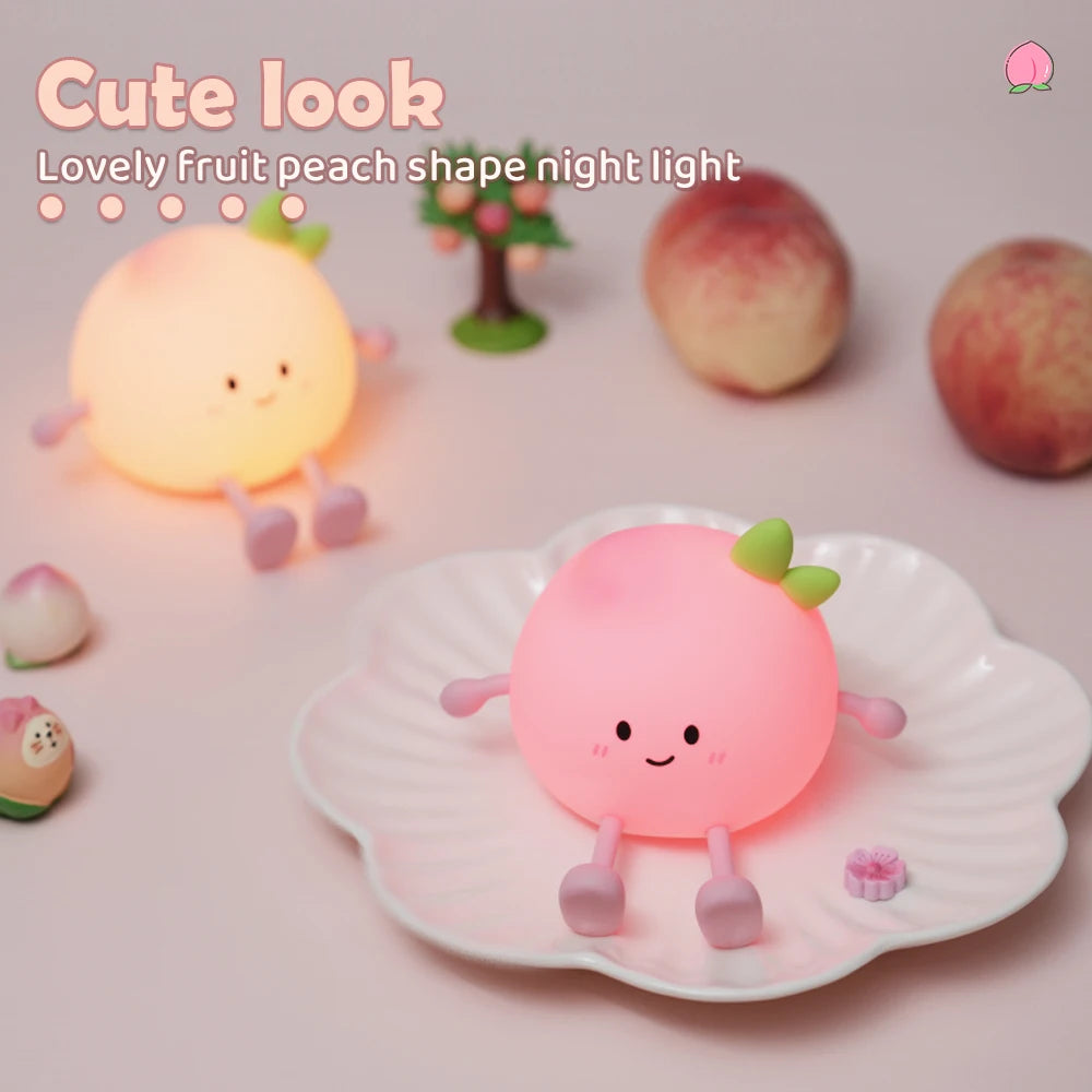 Cute Silicone Peach Night Light