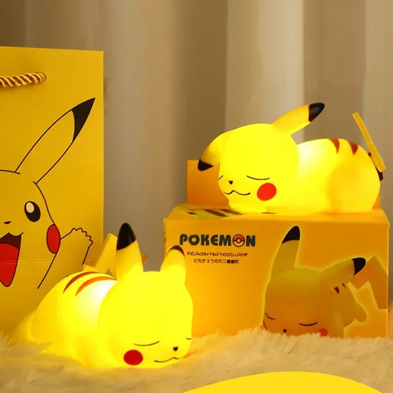 NIMISO Pokemon Pikachu Night Light Glowing Children Led Lamp Pokemon Pikachu Cute Bedside Lamp Childrens Birthday Present