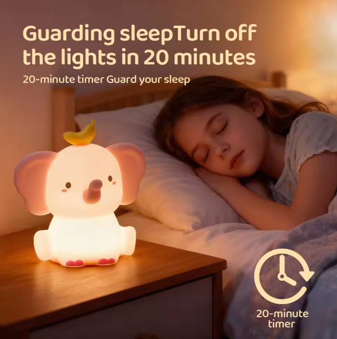 GlowPal Elephant Nightlight - Cherry Pink Limited